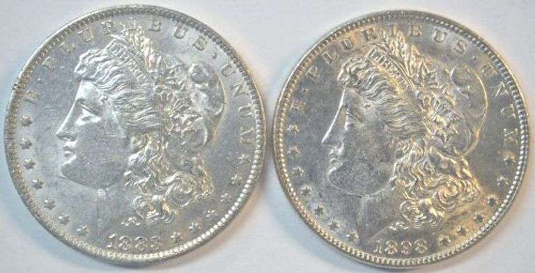 Very flashy 1883-O & 1898-P Morgan Silver Dollars