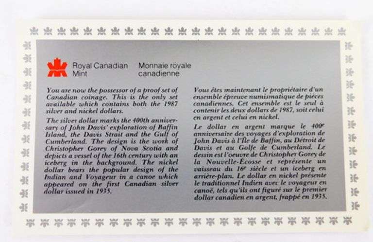 1987 Canadian Proof Set with Silver & Nickel Dollars