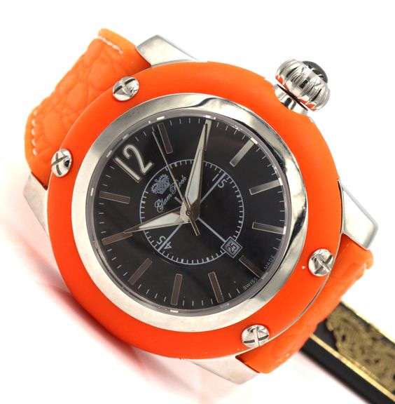 Glam Rock black dial stainless steel watch