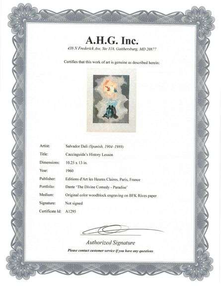 Collectible Original Color Engraving by Salvador Dali from The Divine Comedy