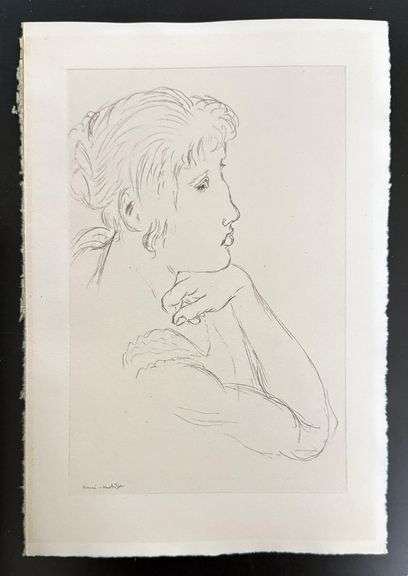 Very rare Henri Matisse etching signed in the plate, C.1920, from the series of Cinquante Dessins