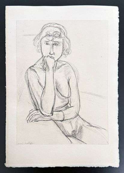 Very rare Henri Matisse etching signed in the plate, C.1920, from the series of Cinquante Dessins