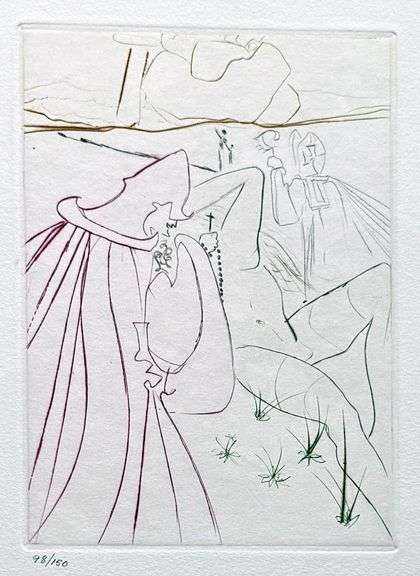 Highly Collectible and Rare Salvador Dali Hand-signed Original Engraving