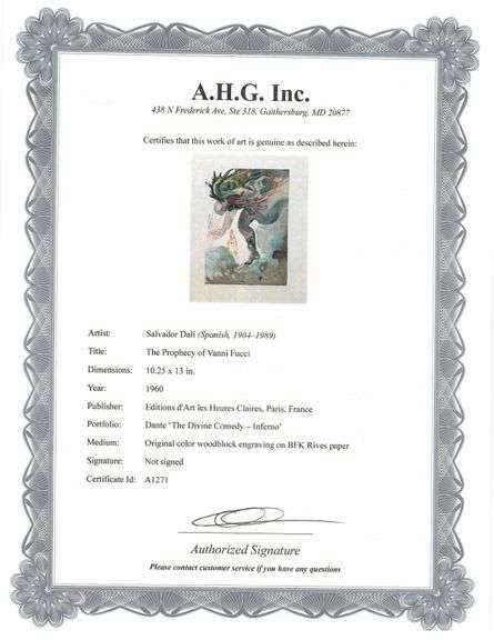 Highly Collectible Salvador Dali Original Color Engraving from The Divine Comedy