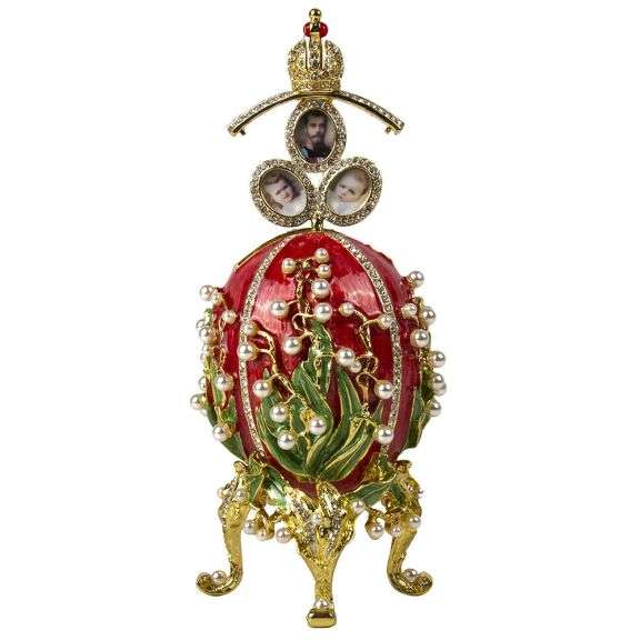 Red Lily of the Valley Fabergé Egg Replica – Perfect Easter or Collectible Gift