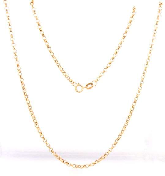 Pretty 18K YG Italian Made Rollo Link Necklace
