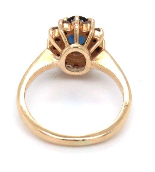 Classic 14K YG Sapphire & Diamond Ring