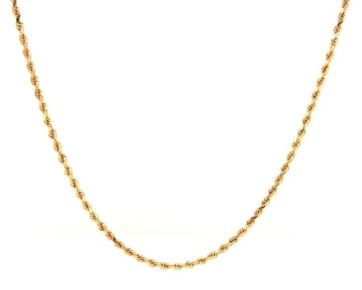 14kt Yellow gold rope chain necklace
