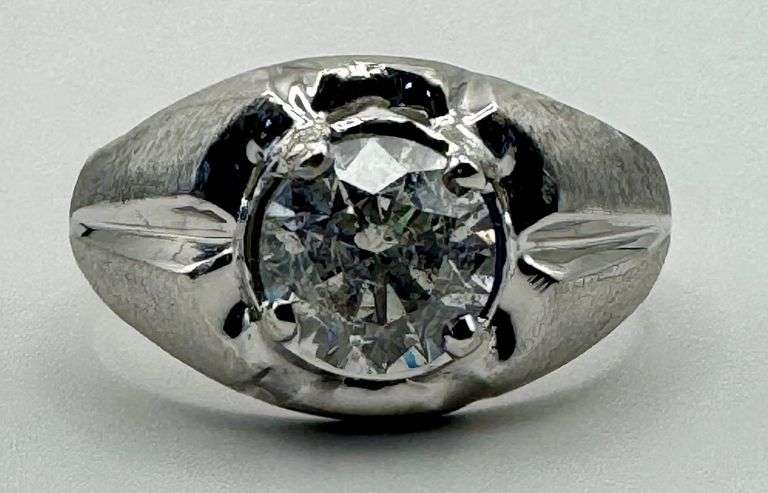 14K White Gold Men's Ring of 2.20ct