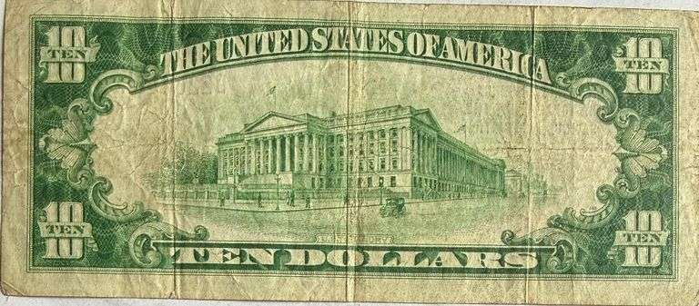 $10 Bank of America San Francisco National Currency 1929 Brown Seal Note