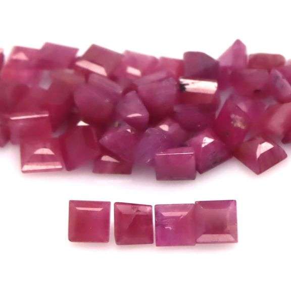 Lovely 10.65ct 61 piece princess cut Ruby set -Heated only!!!