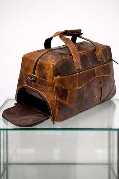 Handmade Full Grain Leather Duffle Bag
