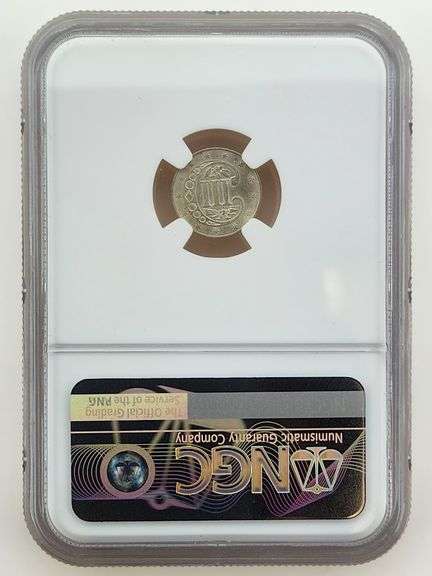 1861 3 Cent Silver, NGC UNC Details - Rev. Cleaned