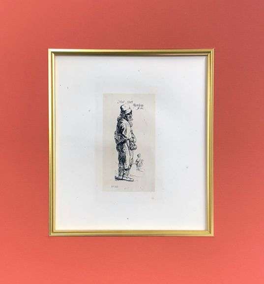 Extremely Rare and Collectible Antique Etching After Rembrandt, c. 1880