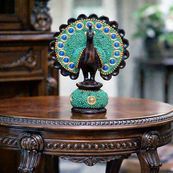 Handcrafted Wooden Dancing Peacock