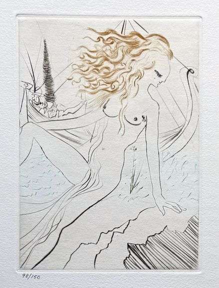 Highly Collectible and Rare Salvador Dali Hand-signed Original Engraving