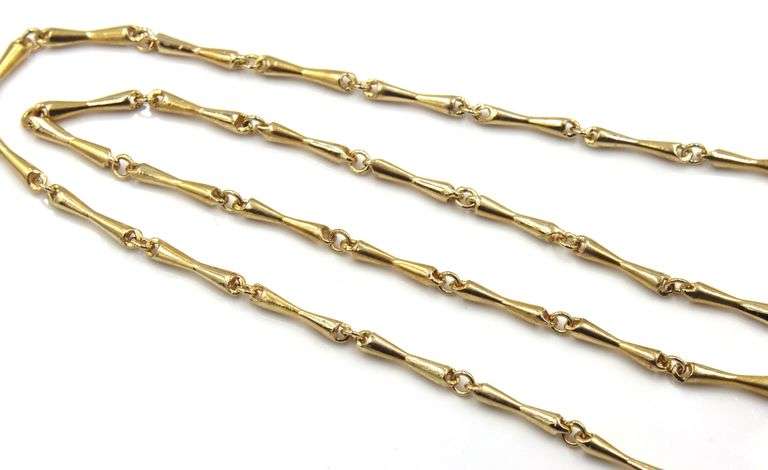 14kt Yellow gold bone link chain necklace