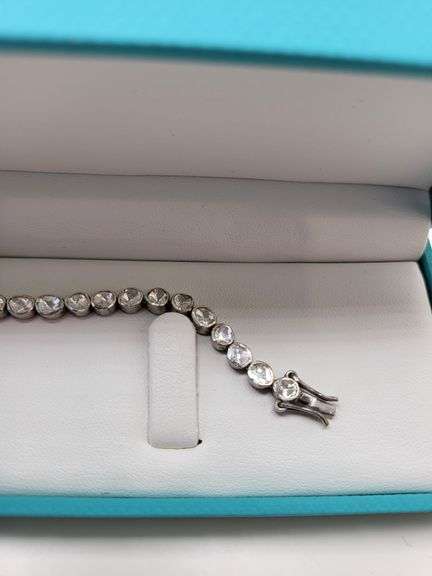 Very rare natural Mine Cut Diamond Bracelet in silver