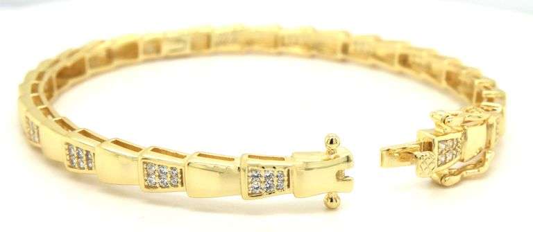 925 Sterling silver cubic zirconia bangle bracelet