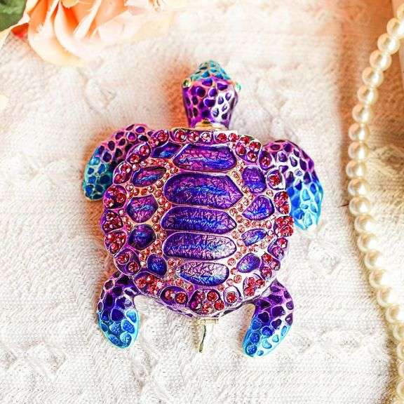 Bejeweled Sea Turtle Trinket Box
