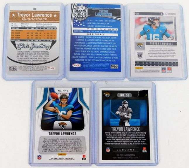 5 Trevor Lawrence Football Cards with Rookies