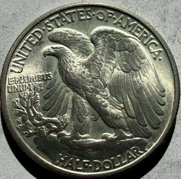 1945 Frosty White BU Walking Liberty Half