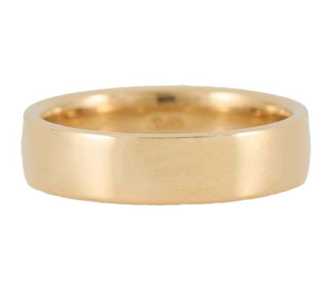 Gents Polished 6.0MM Wedding Band Ring in 18K