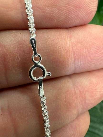 Sterling Silver Margarita Roc Chain Two Tone 14k Yellow Gold Plating 24" Necklace