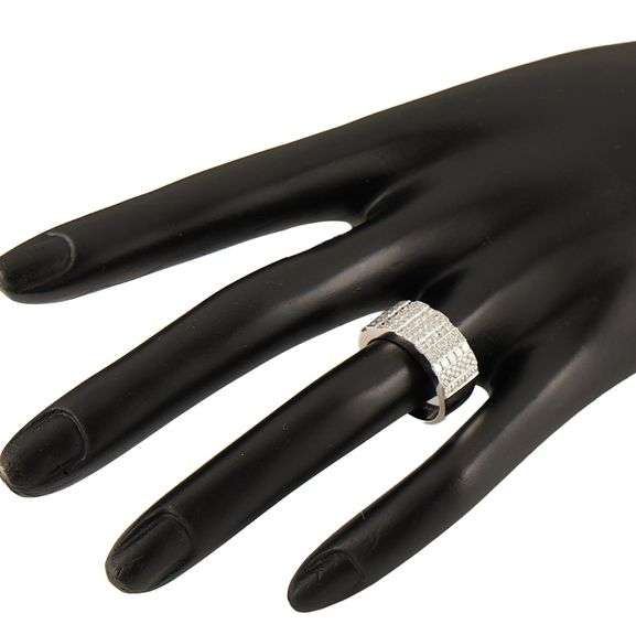 Bony Levy 3.00ctw Princess and Round Diamond Multi Row Band Ring in 18K