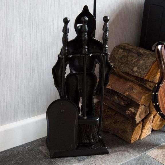Dark Knight Medieval-Style Fireplace Tool Set