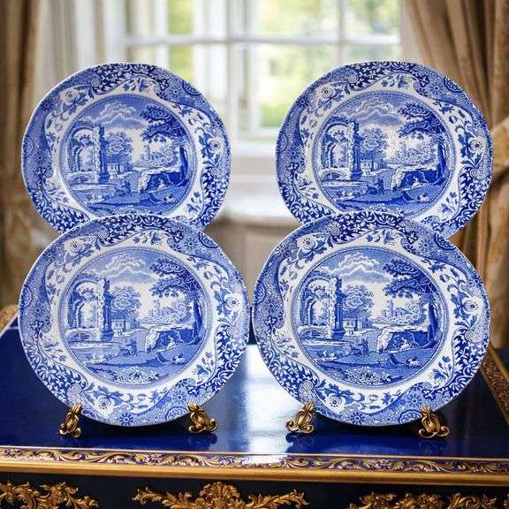 Timeless Blue Italian Bread & Butter Plates Set of 4