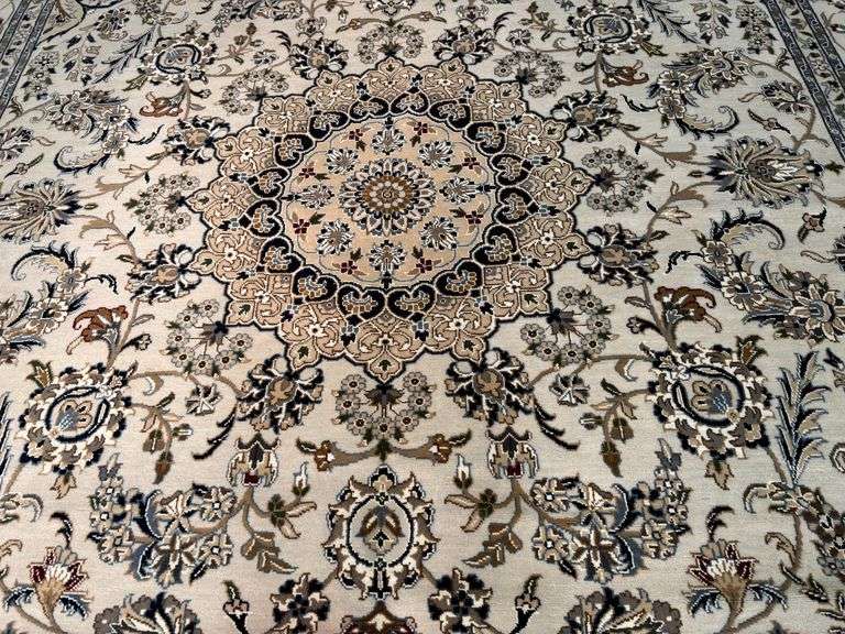 FINE SILK & WOOL KASHAN RUG 9x12