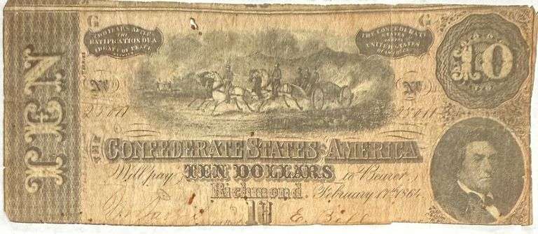 $10 Feb 17 1864 Series CSA Note.