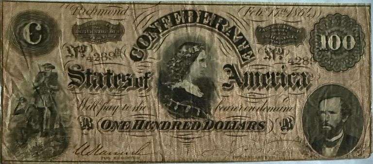 $100 Feb 17 1864 Series CSA Note