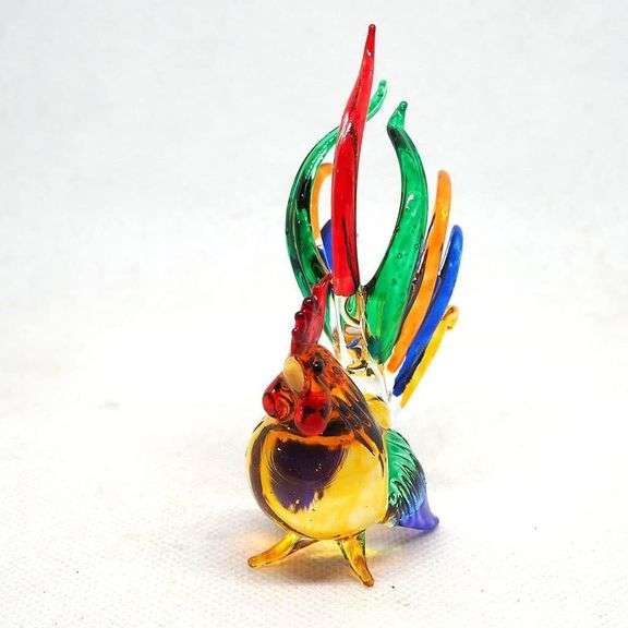 Handcrafted Solid Glass Rooster