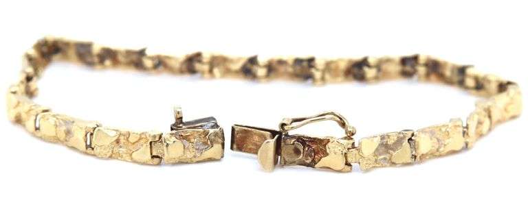 Estate 14K YG Nugget Style Ladies Bracelet