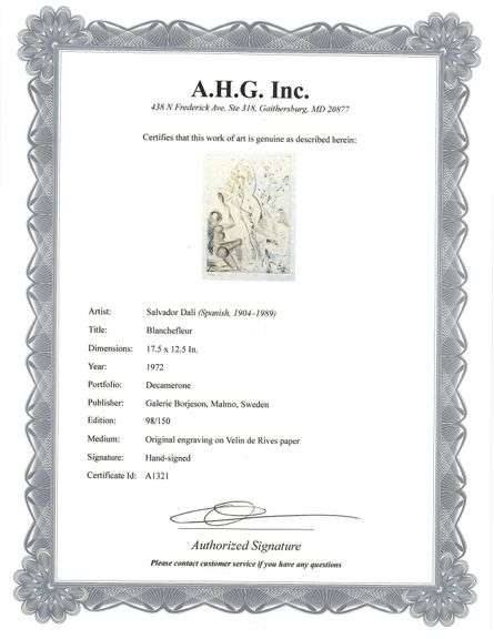 Highly Collectible and Rare Salvador Dali Hand-signed Original Engraving