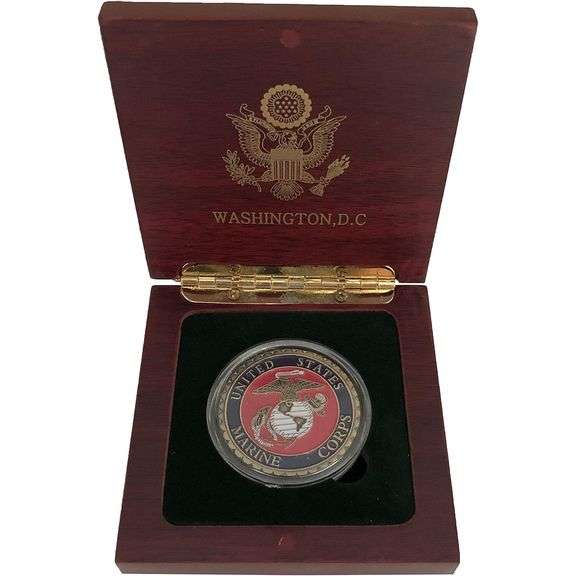 U.S. Marine Corps Challenge Coin with Case