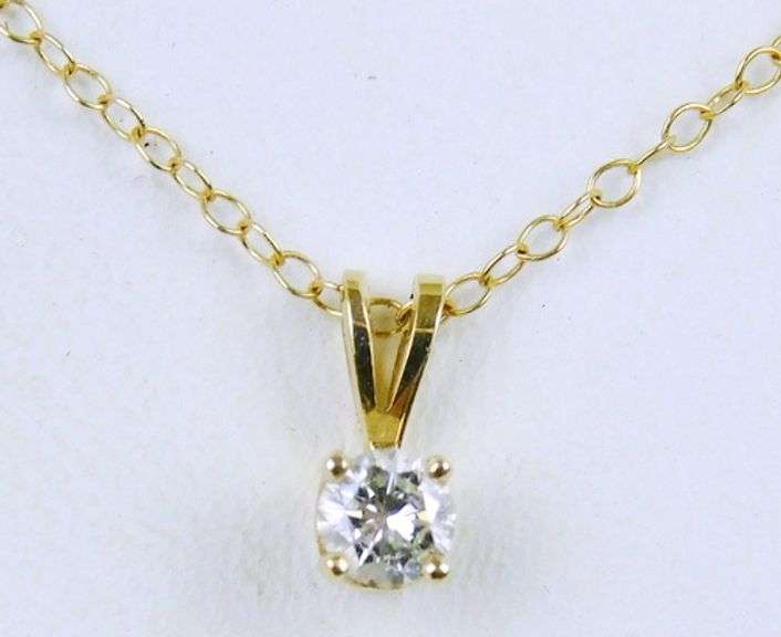 14K Gold Diamond Pendant & Chain