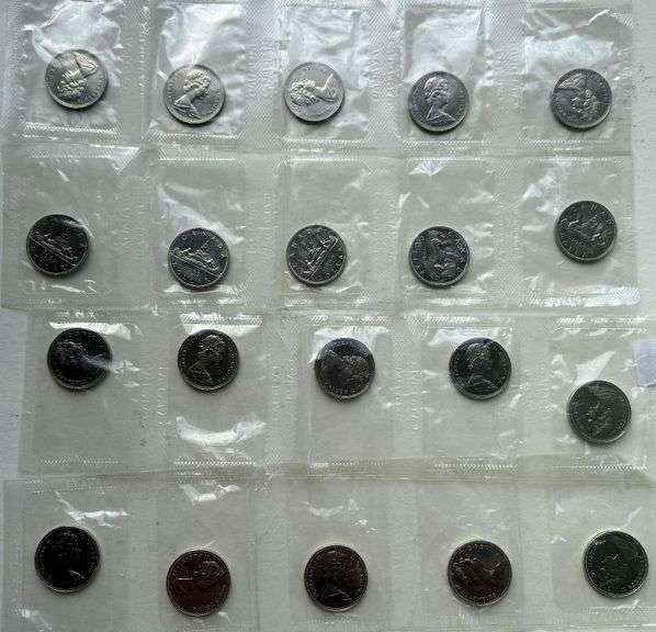 Twenty 1968 1969 Sealed Unc Canadian Dollars