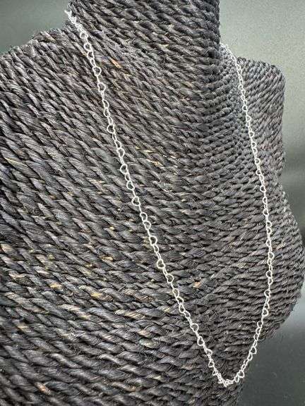 Sterling Silver Italian Love Heart Chain 3mm Solid 925 Italy Infinity Promise Necklace 14"