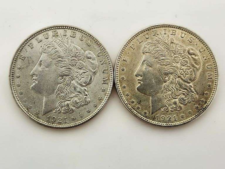 (2) 1921 Morgan Silver Dollars