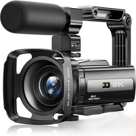 8K UHD Digital Camcorder Touch Screen WiFi and Night Vision