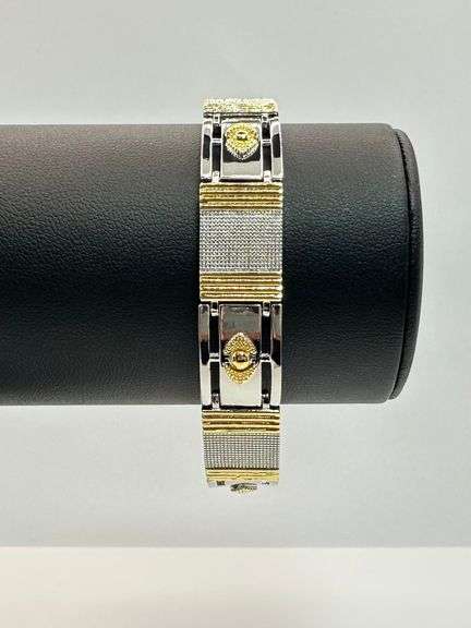 Sharp  Gold Plated Italian Link Bracelet