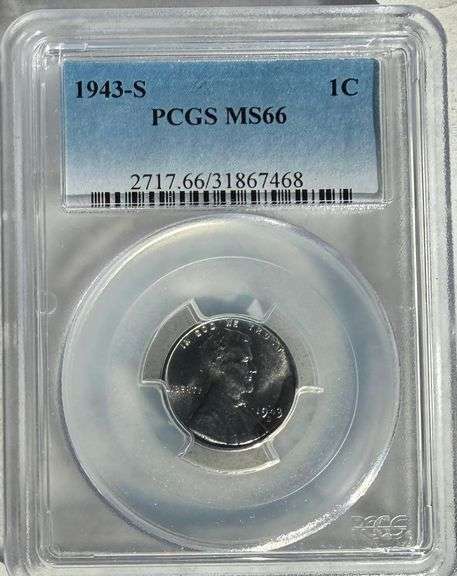 1943 S Steel Cent PCGS MS 66.