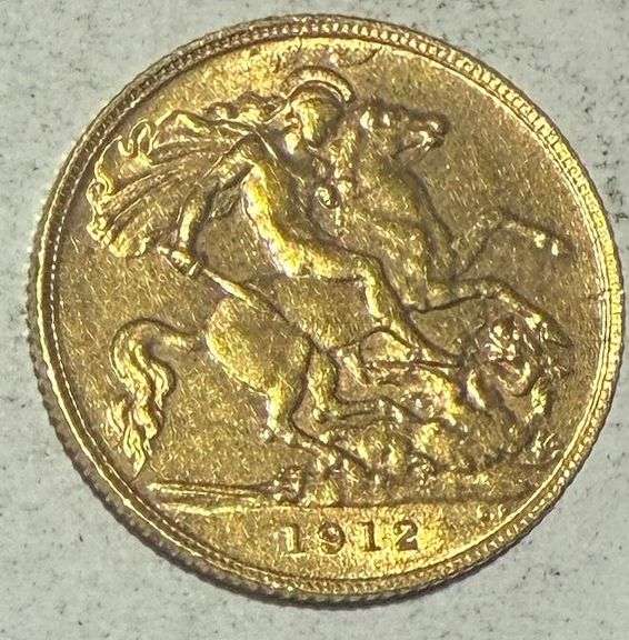 1912 Gold Half Sovereign.