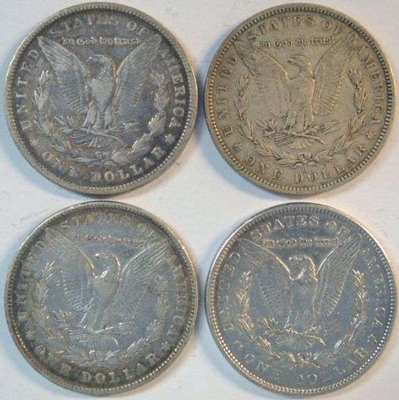 4 Diff. Nicer 19th Century Morgan Silver Dollars 1879 to 1889