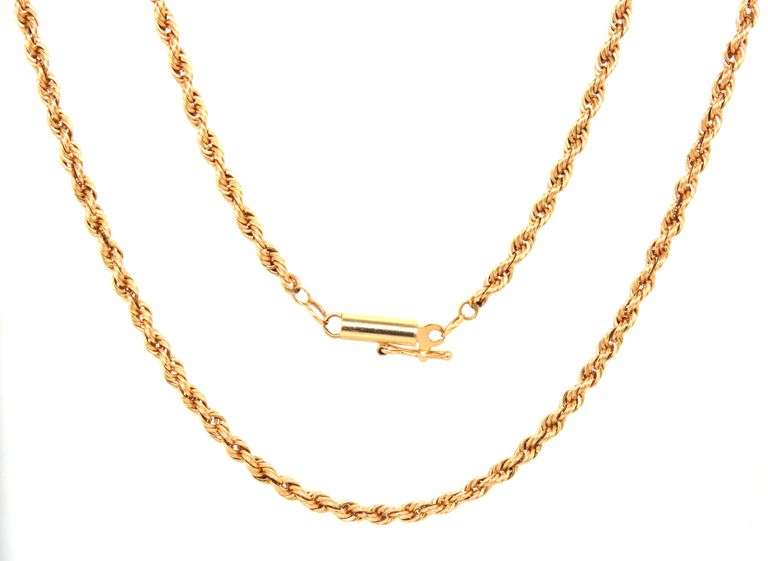 Practical 14K YG Rope Necklace