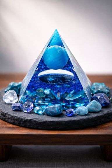 Blue Constellation Orgonite Pyramid
