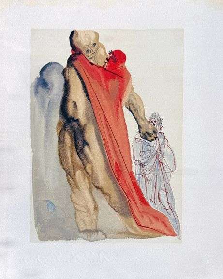 Rare Salvador Dali Original Engraving from The Divine Comedy, Purgatory